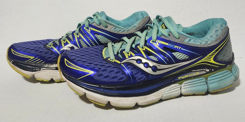 Saucony Triumph ISO Womens Size 8 Running Shoes S10262-1 Blue Purple Citron